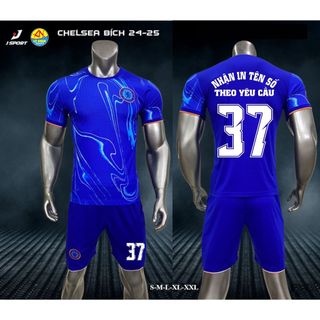 Bộ áo đá bóng clb chelsea màu xanh bích jp 2425