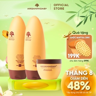 COMBO gội xả siêu dưỡng ẩm Arganmidas (450ml) +  Mặt nạ phục hồi tóc Arganmidas (300ml)