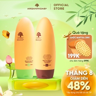Combo dầu gội kiềm dầu Arganmidas tạo phồng chân tóc và giảm rụng tóc dầu xả Collagen siêu dưỡng ẩm Phục Hồi Tóc Hư450ml