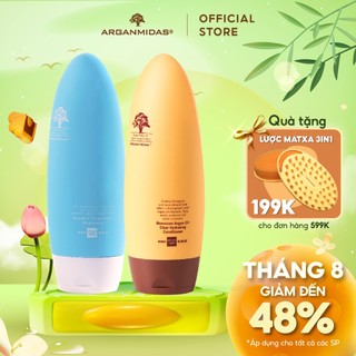 Combo dầu gội và dầu xả dưỡng tóc, phục hồi Keratin Arganmidas - 450ml