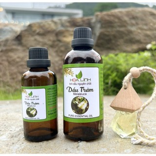 Tinh Dầu Tràm Huế nguyên chất 100%(LOẠI ĐẶC BIỆT) : chai 50ml HOALINH - TẶNG VỎ LỌ TREO PHÒNG, TREO XE