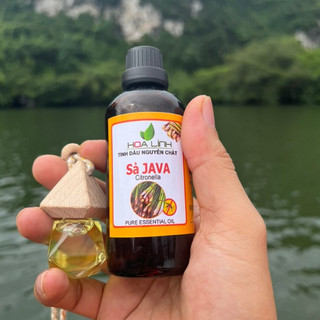 chai 100ml Tinh dầu sả java đuổi muỗi, kiến và côn trùng - Hoa Linh ( Tặng vỏ lọ treo xe)