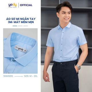 Áo Sơ mi Nam YODY cộc tay có túi ngực chất liệu mềm mịn không nhăn SNM5005
