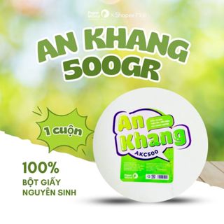 Giấy vệ sinh cuộn lớn công nghiệp 2 lớp cao cấp, mềm mịn An Khang cuộn 500g có lõi | Thế Giới Giấy