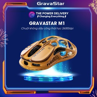 Chuột chơi game không dây Gravastar M1 Thiết kế rỗng Rgb Đèn nền Công thái học 26000dpi PAW3395 ba chế độ - Bảo hành 12T