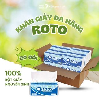 [Combo20] Khăn giấy rút lau tay đa năng 2 lớp 102 tờ ROTO ECO | Thế Giới Giấy
