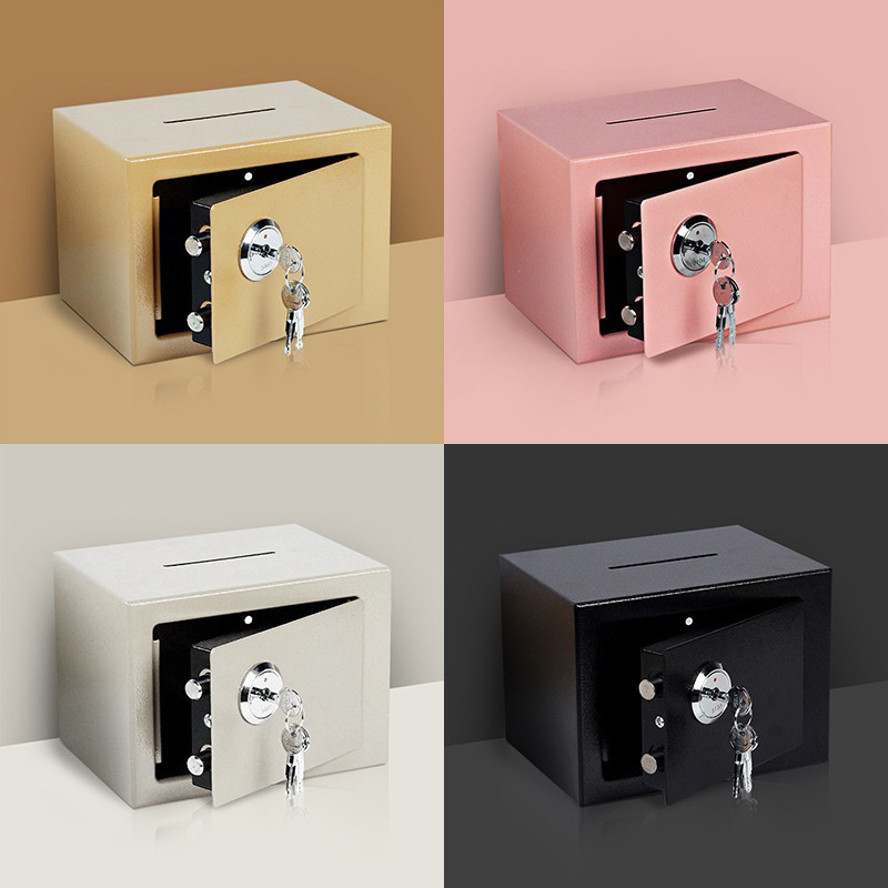 Két sắt mini 17K có khe đút tiền chống trộm chế độ bảo mật cao, chống cháy, có ốc vít vào tường