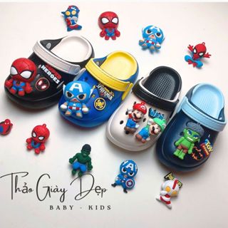 Dép Sục Cho Bé Gái Sục Cho Bé Trai Cross Croc Crocs Siêu Nhân Người Nhện Chống Trơn Siêu Nhẹ Đi Mưa LS008 THAOGIAYDEP
