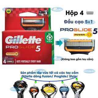 Hộp 4 lưỡi dao cạo râu Gillette Proglide5 Power Red