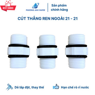 Cút thẳng 2 đầu ren ngoài 21-21 dùng cho máy lọc nước