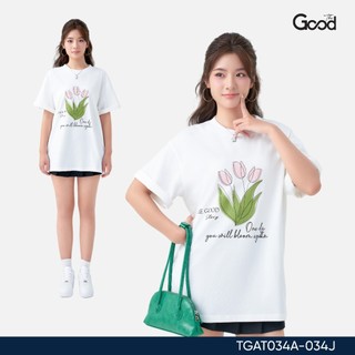 Áo thun the good "tulip bloom" form oversize, áo phông họa tiết hoa tulip, 10 màu basic dễ phối đồ