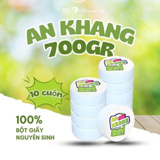 Combo 10 giấy vệ sinh cuộn lớn 700g mềm mịn, tan nhanh trong nước An Khang Soft700 | Thế Giới Giấy