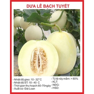 Hạt giống Dưa Lê Bạch Tuyết dể trồng/gói 20 hạt