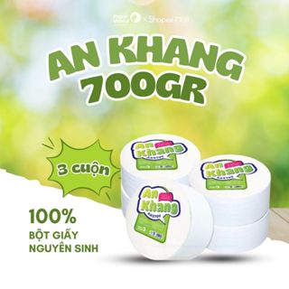 [Combo 5] Giấy vệ sinh cuộn lớn 700g mềm mịn, tan nhanh trong nước An Khang Soft700 | Thế Giới Giấy