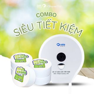 [Combo 6 Cuộn + 1 hộp] Giấy vệ sinh cuộn lớn An Khang Caro500g + Hộp đựng giấy vệ sinh ROTO cao cấp