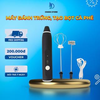 Máy Đánh Trứng, Tạo Bọt Cà Phê Cầm Tay Chạy Điện Sạc USB 3 Tốc Độ Siêu Tiện Lợi