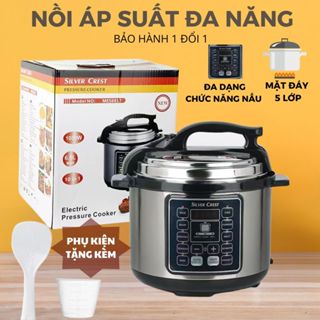 Nồi Áp Suất Điện Đa Năng Silver Crest, Dung Tích 6 Lít, 10 Chức Năng Kèm Chế Độ Hẹn Giờ Có Bảo Hành