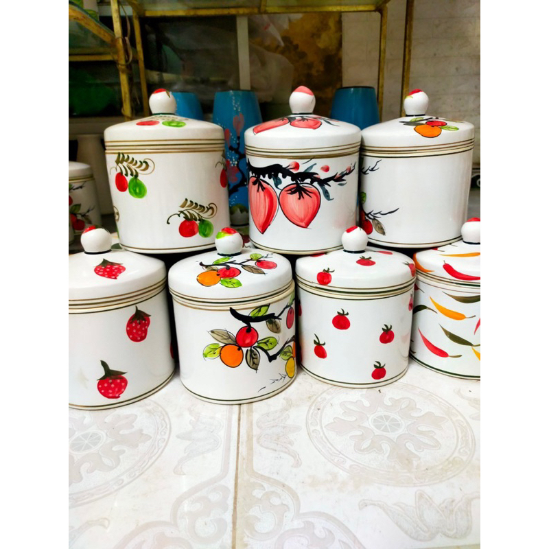 Vại muối dưa cà - Hũ muối dưa cà - Âu đựng mỡ - Hũ đựng muối Bát Tràng dung tích 1L (cao 15cm x rộng