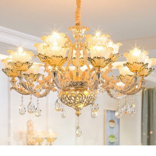 Đèn chùm  15 tay phong cách Châu Âu hiện đại cao cấp loại 8 tay đẹp long lanh - Tặng kèm bóng Led cao cấp