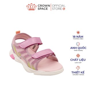 Dép Sandal Bé Gái Crown Space Cao Cấp CRUK546 Dép Quai Hậu Nữ Tính, Năng Động Chất Liệu Da, Đế Cao Su Non Nhẹ Êm