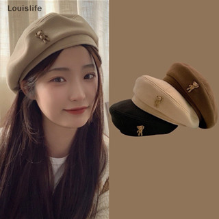 Mũ nồi mũ Beret dạ họa tiết phong cách Hàn Quốc, mũ thu đông cho nữ