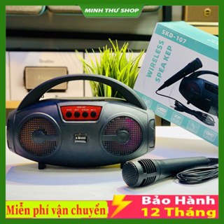 Loa Bluetooth SKD 107 / 106 Tặng Kèm Mic Nghe Nhạc Cực Đã Âm Bass Cực Mạnh, Bảo Hành 12 Tháng