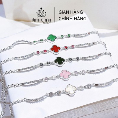 Lắc Tay Bạc Cỏ 4 Lá Các Màu - Minh Canh Jewelry