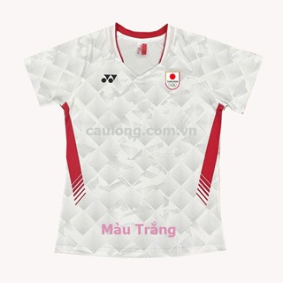 Áo Cầu Lông Nam Nữ Cổ Tròn Yonex 6540 Đội Tuyển Nhật Tại Paris Olympic 2025 Trắng Có Size 3XL