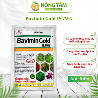 Thuốc trừ nấm Bavimin Gold 18.7wg chuyên xử lý thán thư, thối trái gói 200gr