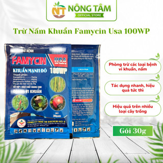 Thuốc Trừ Nấm Khuẩn Famycin Usa 100wp chuyên xử lý thối nhũn, bạc lá, héo xanh, thán thư gói 30gr