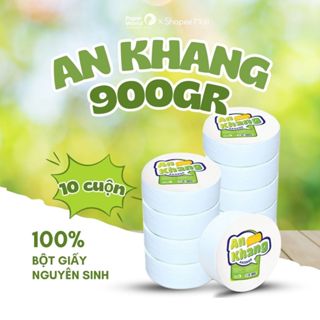 Combo 10 giấy vệ sinh cuộn lớn 900g x2 lớp An Khang Soft900, 100% giấy nguyên sinh | Thế Giới Giấy