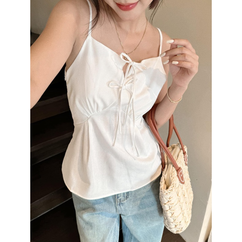 [RÁCH STORE] Áo Kiểu - 441 - 2 Dây - Chiết Ngực - Cột Nơ