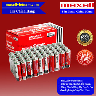1 hộp 40 viên pin aa maxell r6p chính hãng sản xuất tại indonesia