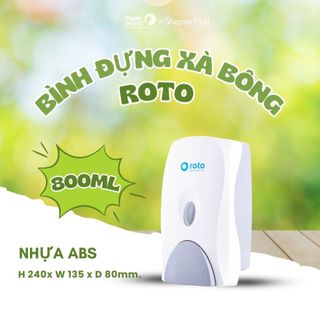Bình đựng xà phòng treo tường ROTO RT800 | Thế Giới Giấy, màu trắng, dung tích 800ml