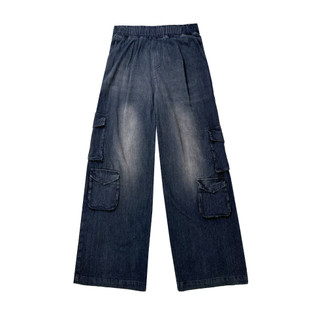 Quần jeans túi hộp ống rộng lưng thun đáy cao GLORIOUS Jena Pant chất liệu cotton wash