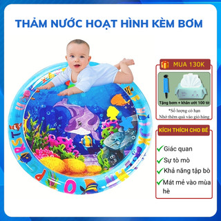 Thảm nước nệm nước mát cho bé thảm nước nhún đệm nước bơm hơi cho bé chơi thảm nước baby shark cho bé nằm chơi