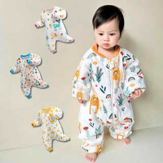 Bộ bodysuit cho bé liền thân thu đông 6-24 tháng mẫu họa tiết aq01