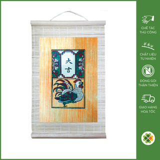 Tranh Đông Hồ Gà đại cát - Tranh dân gian trên giấy điệp - Dong Ho folk woodcut painting