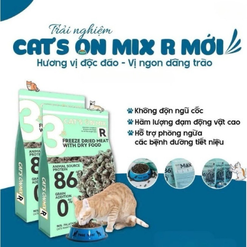 Thức ăn hạt Cat's on mix R, hạt cat's on mix ruốc cho mèo mọi lứa tuổi - Mixo Pet Town