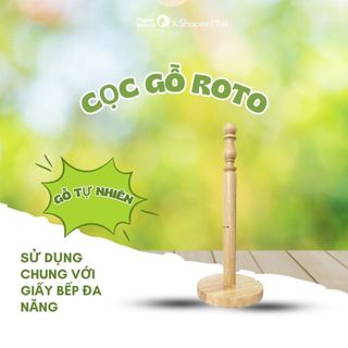 Cọc gỗ cắm giấy cuộn bằng gỗ tre tiện dụng cho nhà bếp Roto RT149| Thế Giới Giấy