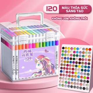  Bút màu acrylic DSMARTS màu sắc tươi sáng đa dạng cao cấp vẽ lên mọi bề mặt cho bé thỏa sức sáng tạo 