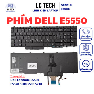 Bàn phím laptop dell latitude e5550 e5570 e5580 dell precision 7710 7720 3520 7510 7520 có đèn led, có chuột zin cao cấp