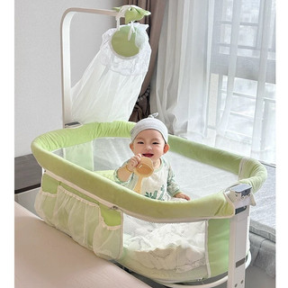 Nôi cũi cho bé có bánh xe ONE STAR, nệm bông kèm màn chống muỗi cho bé, có chế độ kề giường, dùng cho bé 0 - 36 tháng