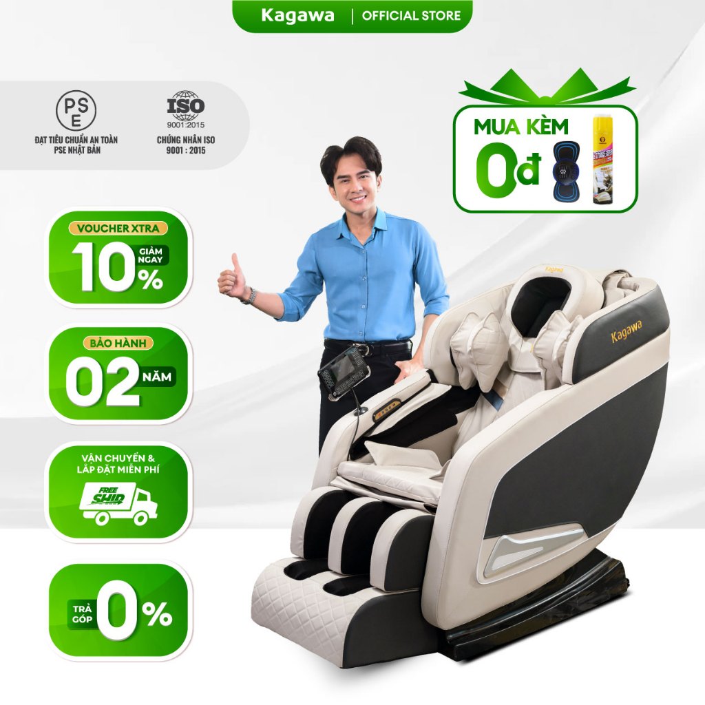 Ghế massage toàn thân KAGAWA K28 Pro [CAO CẤP] công nghệ mát xa túi khí nhiệt hồng ngoại tân tiến