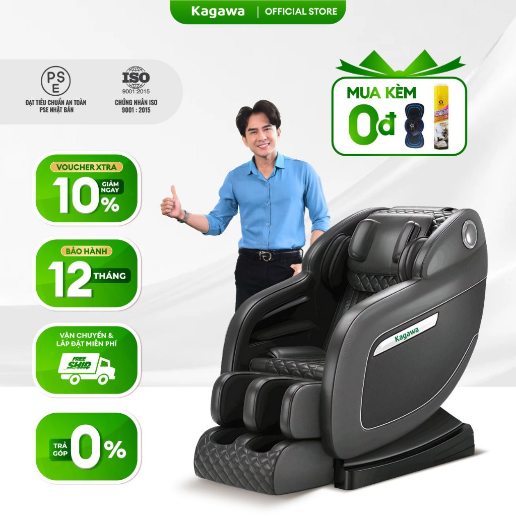 Ghế massage trị liệu toàn thân Kagawa K25 [CAO CẤP] mát xa đa chức năng chuyên sâu vai cổ gáy, bảo hành 6 năm