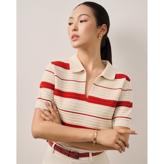Áo dệt kim tay ngắn polo basic solar top