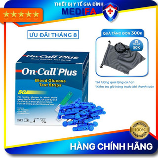 Combo 50 Que thử đường huyết On Call Plus và 50 kim chích máu thử tiểu đường