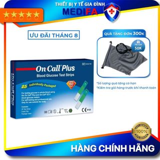 Hộp 25 Que Thử Đường Huyết On Call Plus Dạng Vỉ Đựng Riêng Từng Test, Chính hãng ACON