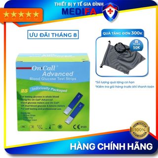 Hộp 25 Que thử đường huyết ACON On Call Advanced hộp 25 test rời, Chính hãng, đủ niêm phong, nhãn phụ