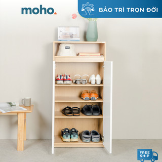 Tủ giày tủ trang trí gỗ moho vienna 201 màu tự nhiên, màu nâu, gỗ phối trắng